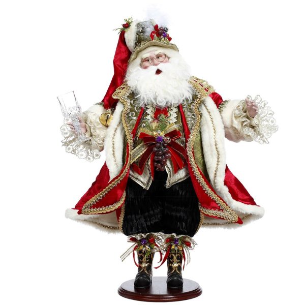 Mr 51 58680 Mark Roberts Christmas Dolls Christmas Toast Santa Doll Red Cream