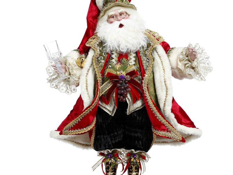 Mr 51 58680 Mark Roberts Christmas Dolls Christmas Toast Santa Doll Red Cream