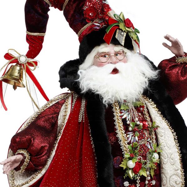 Mr 51 58688 Mark Roberts Christmas Dolls Ruby Red Santa Doll Red Black Closeup
