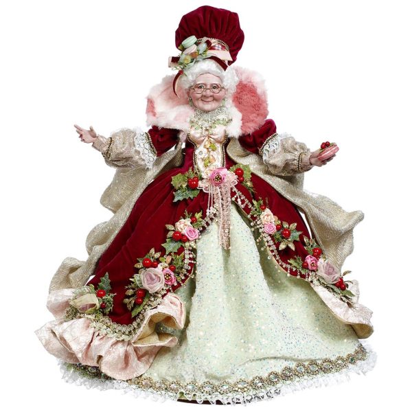Mr 51 58696 Mark Roberts Christmas Dolls Candy Mrs Claus Doll Burgundy Green