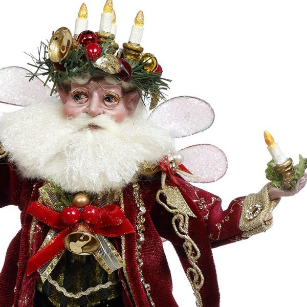 Mr 51 58792 Mark Roberts Christmas Dolls Small Father Of Xmas Santa Fairy Doll Burgundy Closeup