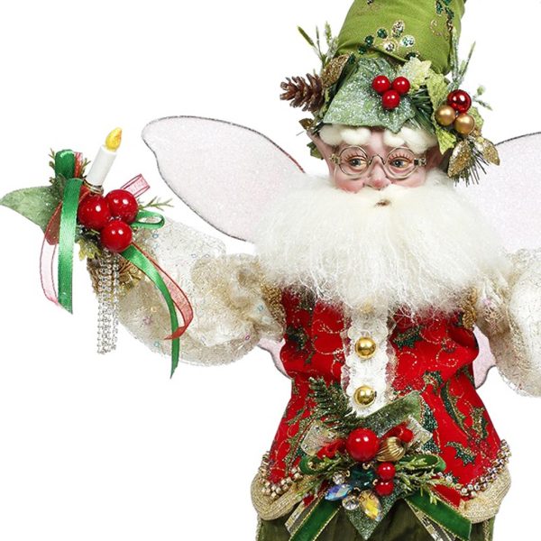 Mr 51 58806 Mark Roberts Christmas Dolls Medium Holly Ivy Santa Fairy Doll Green Red Closeup