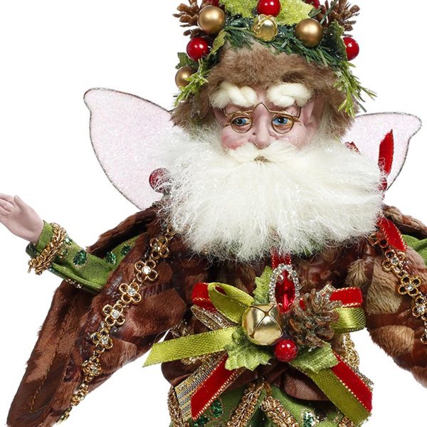 Mr 51 58844 Mark Roberts Christmas Dolls Small Sleighbells Ring Santa Fairy Doll Green Closeup