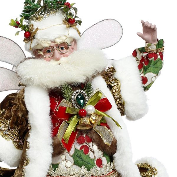 Mr 51 58864 Mark Roberts Christmas Dolls Medium Tannenbaum Santa Fairy Doll Red Green Closeup