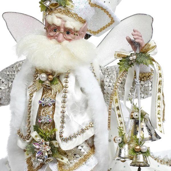 Mr 51 58878 Mark Roberts Christmas Dolls Lg Winter White Santa Fairy Doll Cream Closeup