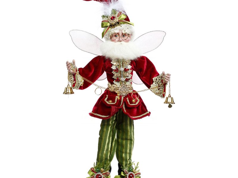 Mr 51 58952 Mark Roberts Christmas Dolls 5 Golden Rings Santa Fairy On Base Doll Burgundy Green