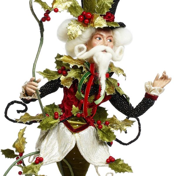 Mr 51 59032 Mark Roberts Christmas Dolls Monsieur Holly Doll Green Closeup