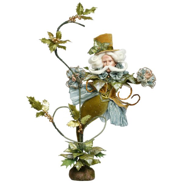 Mr 51 59034 Mark Roberts Christmas Dolls Monsieur Poinsettia Doll Green