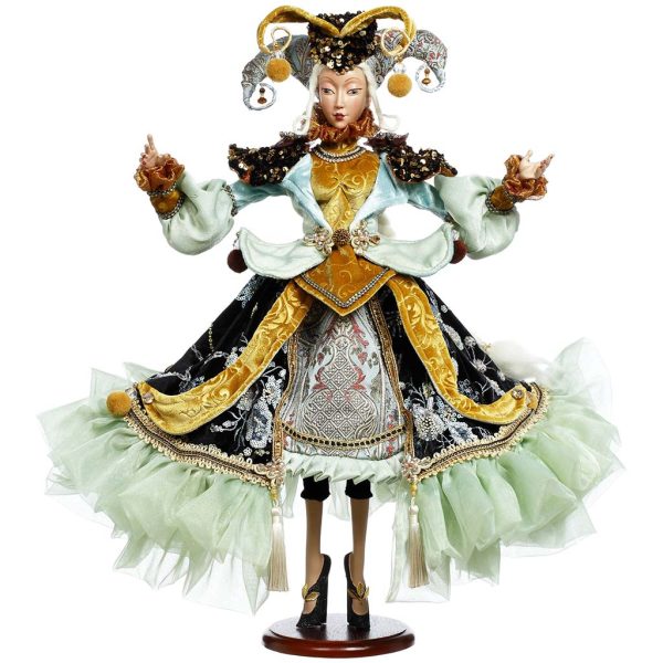 Mr 51 59046 Mark Roberts Christmas Dolls Lady Of Fashion Doll Green Blue
