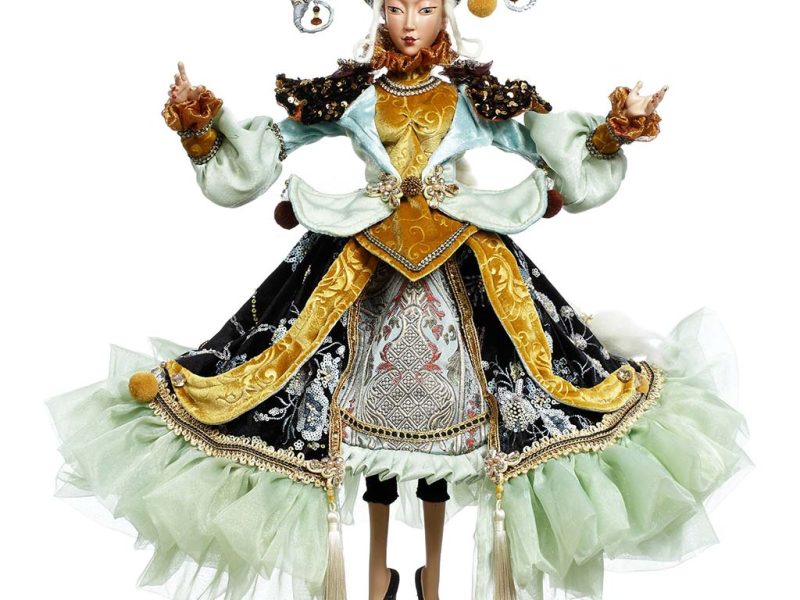 Mr 51 59046 Mark Roberts Christmas Dolls Lady Of Fashion Doll Green Blue