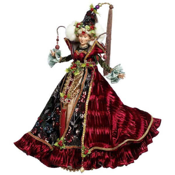 Mr 51 59052 Mark Roberts Christmas Dolls Queen Of Christmas Doll Burgundy Yellow