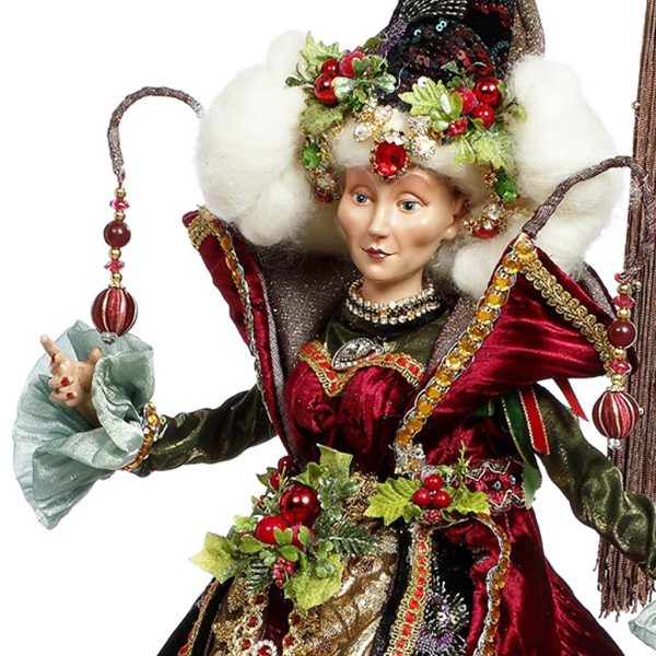 Mr 51 59052 Mark Roberts Christmas Dolls Queen Of Christmas Doll Burgundy Yellow Closeup