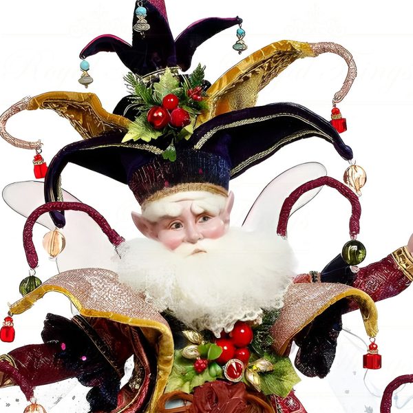 Mr 51 59064 Mark Roberts Christmas Dolls Joyeux Fairy Doll Burgundy Yellow Closeup