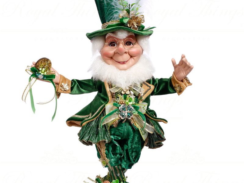 Mr 51 63806 Mark Roberts Spring Dolls Medium Leprechaun Elf Green Gold White