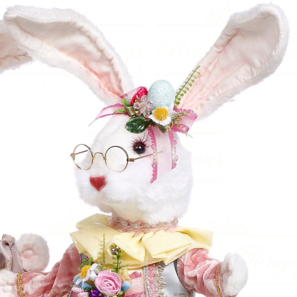 Mr 51 63870 Mark Roberts Spring Dolls Fluffy Chubby Rabbit Yellow White Pink Closeup Female