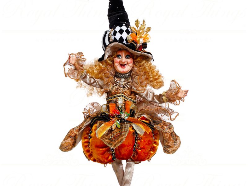 Mr 51 64000 Mark Roberts Halloween Dolls Small Pumpkin Pie Witch Doll Orange Black