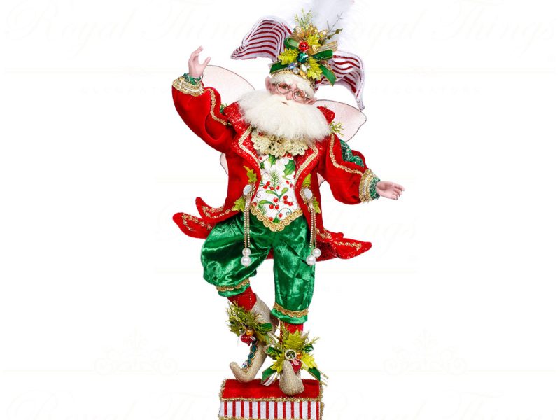 Mr 51 64032 Mark Roberts Christmas Decorative Items Xmas Party Fair Stocking Holder Green Red White