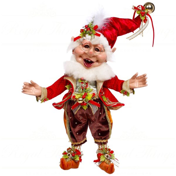 Mr 51 64080 Mark Roberts Christmas Dolls Small Jolly Holly Elf Doll Red Brown White