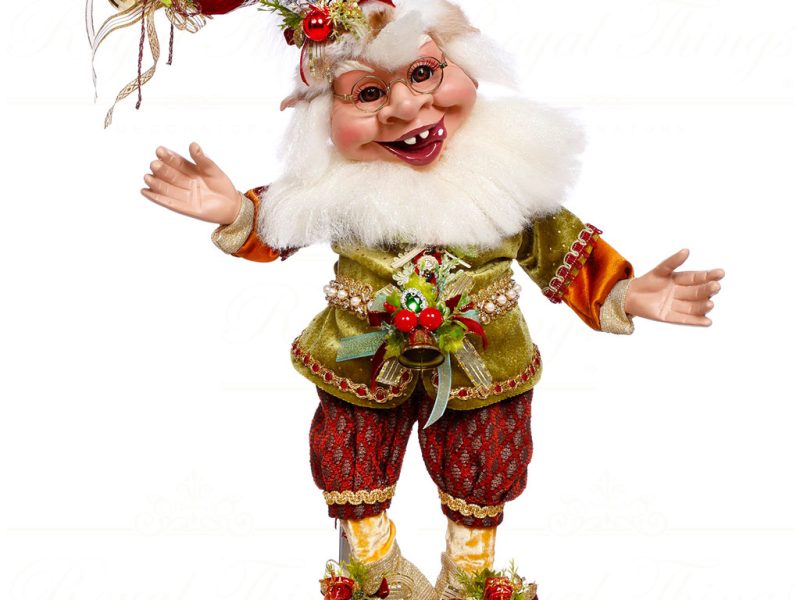 Mr 51 64094 Mark Roberts Christmas Dolls Small Santa's Helper Elf Doll Green Brown Red