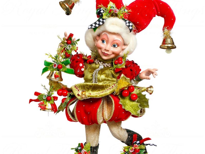 Mr 51 64102 Mark Roberts Christmas Dolls Small Holly Belle Elf On Base Tabletop Green Red