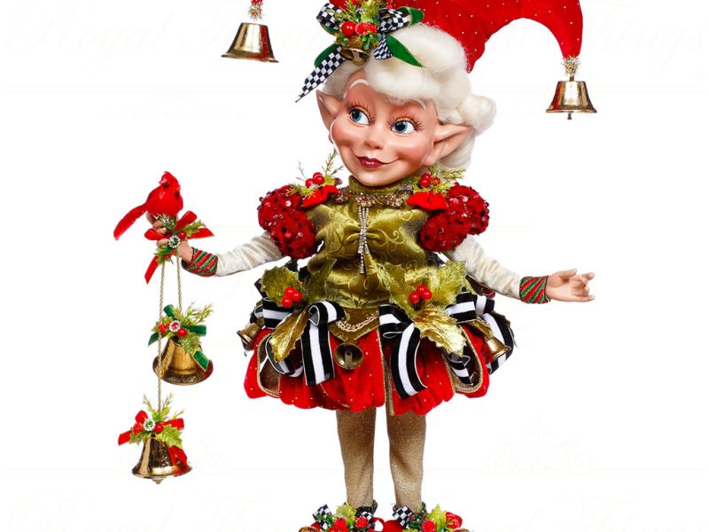 Mr 51 64104 Mark Roberts Christmas Dolls Medium Holly Belle Elf On Base Tabletop Green Red