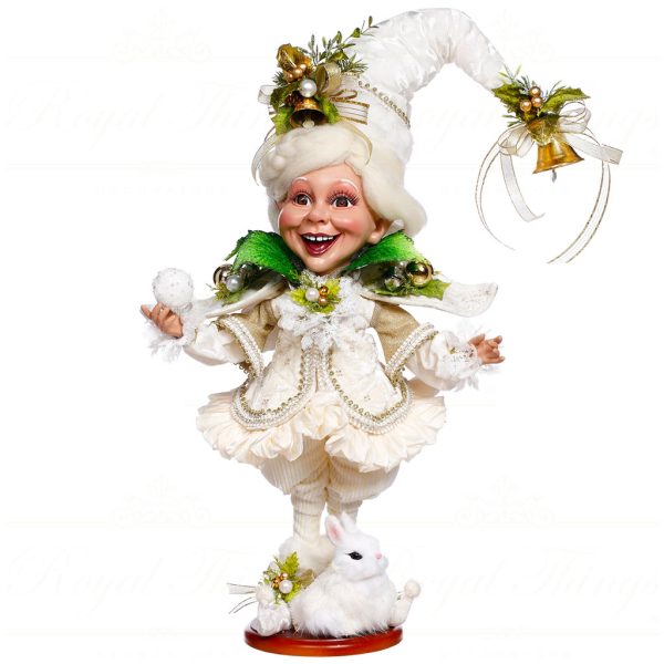 Mr 51 64108 Mark Roberts Christmas Dolls Medium Snow Belle Elf On Base Tabletop Cream Green