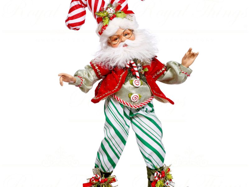 Mr 51 64128 Mark Roberts Christmas Dolls Small North Pole Candy Cane Elf Doll Red Green White