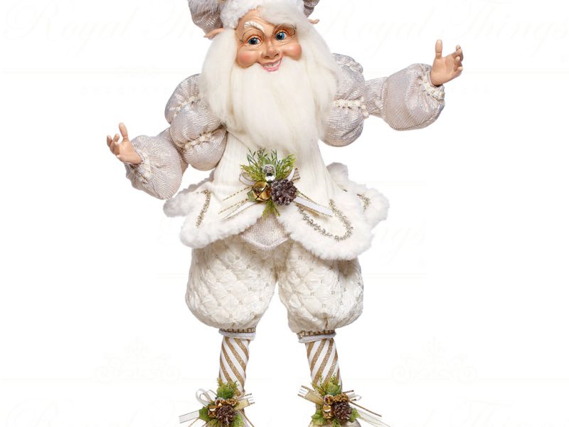 Mr 51 64156 Mark Roberts Christmas Dolls North Pole White Xhristmas Elf White Gold