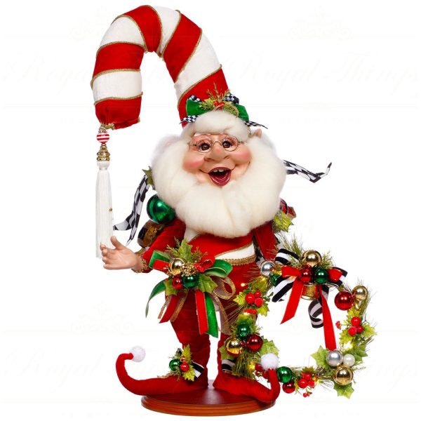 Mr 51 64170 Mark Roberts Christmas Dolls Medium Candy Cane Elf Scene With Lights Doll Red Green White