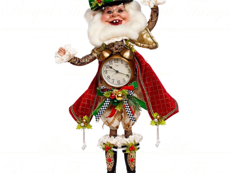 Mr 51 64172 Mark Roberts Christmas Dolls Medium Xmas Clock Elf Doll Red Gold Green