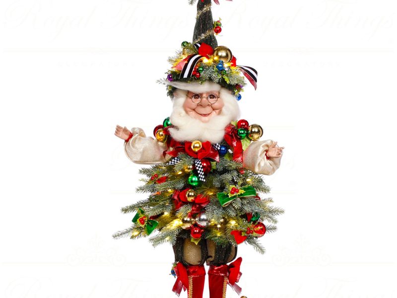 Mr 51 64178 Mark Roberts Christmas Dolls Medium Xmas Tree Elf With Lights Doll Green Red White