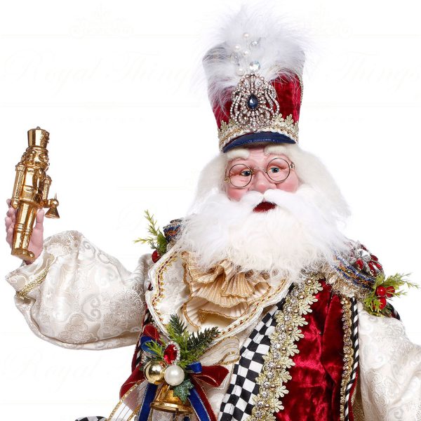 Mr 51 64186 Mark Roberts Christmas Dolls Nutcracker Santa Doll Red Black Closeup