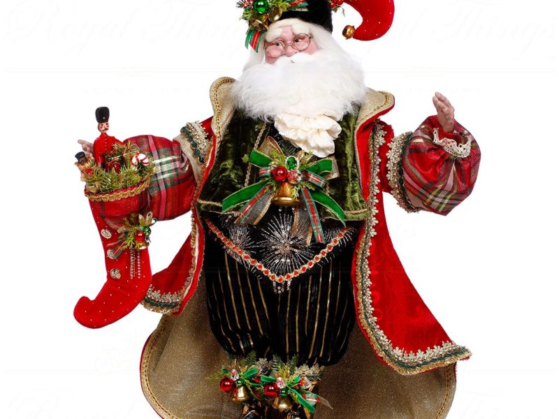 Mr 51 64190 Mark Roberts Christmas Dolls Santa's Stocking Doll Red Black Green