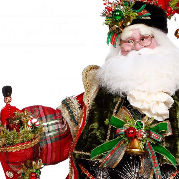 Mr 51 64190 Mark Roberts Christmas Dolls Santa's Stocking Doll Red Black Green Closeup