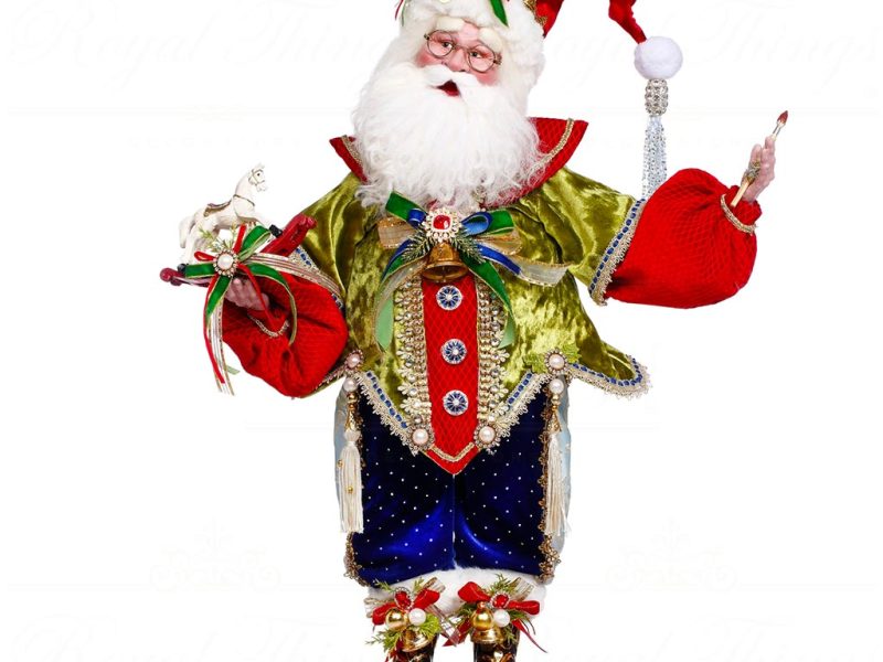 Mr 51 64192 Mark Roberts Christmas Dolls Rocking Horse Santa Doll Red Green Blue