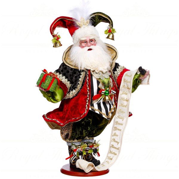 Mr 51 64198 Mark Roberts Christmas Dolls Naughty Or Nice Santa Doll Red Black Green