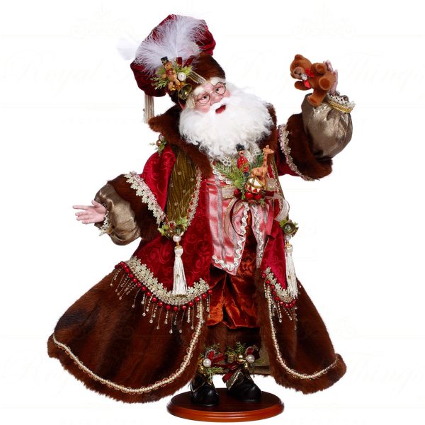 Mr 51 64202 Mark Roberts Christmas Dolls Teddy Bear Toys Santa Doll Red Brown Pink