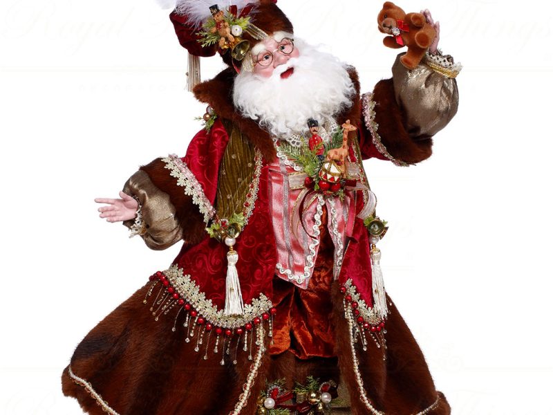 Mr 51 64202 Mark Roberts Christmas Dolls Teddy Bear Toys Santa Doll Red Brown Pink
