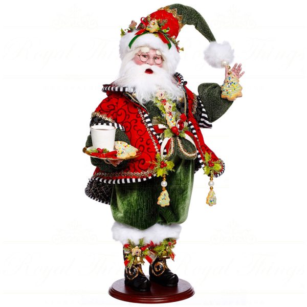 Mr 51 64208 Mark Roberts Christmas Dolls Cookies And Milk Santa Doll Green Red White