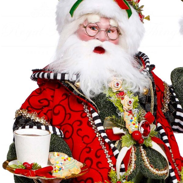 Mr 51 64208 Mark Roberts Christmas Dolls Cookies And Milk Santa Doll Green Red White Closeup