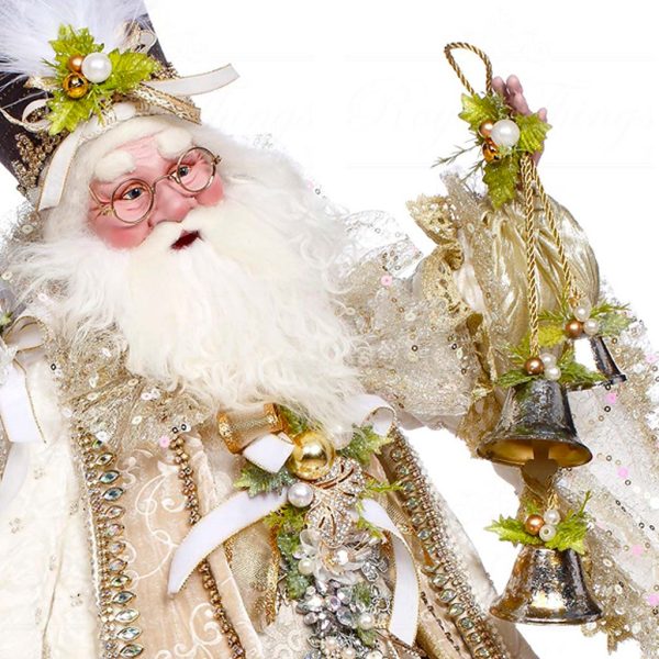 Mr 51 64214 Mark Roberts Christmas Dolls Santa's Masquerade Ball White Cream Gray Closeup