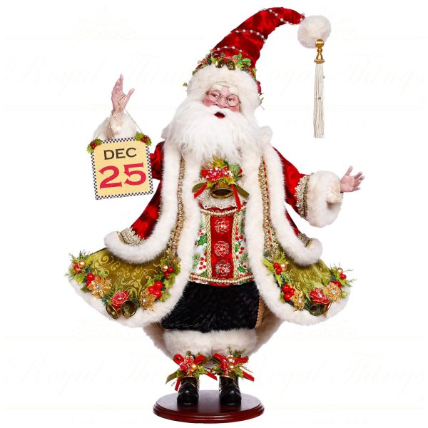 Mr 51 64216 Mark Roberts Christmas Dolls December 25 Santa Doll Green Red White