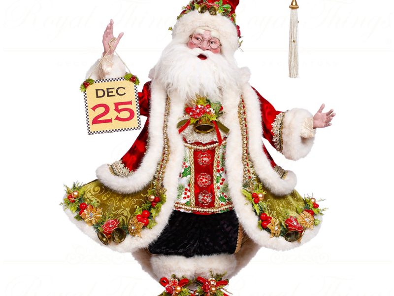 Mr 51 64216 Mark Roberts Christmas Dolls December 25 Santa Doll Green Red White