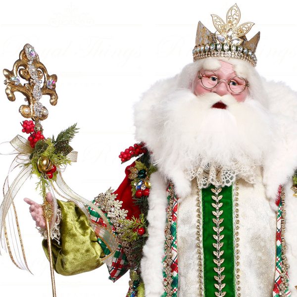 Mr 51 64218 Mark Roberts Christmas Dolls Holly Old Santa Nick Doll Red Green White Closeup