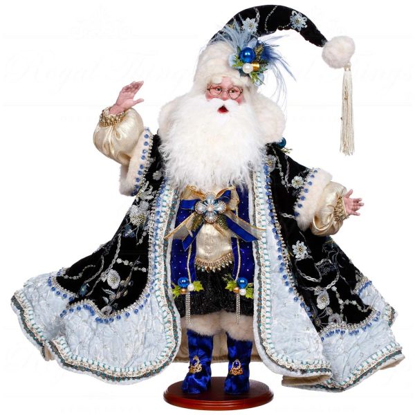 Mr 51 64220 Mark Roberts Christmas Dolls Blue Suede Shoes Santa Doll Blue Black White