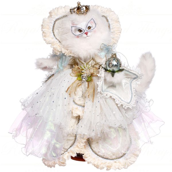 Mr 51 64230 Mark Roberts Christmas Dolls Queen Of Christmas Cat Doll White Gold