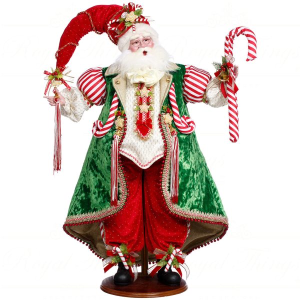 Mr 51 64242 Mark Roberts Christmas Dolls Candy Cane And Cookies Santa Doll Green Red White