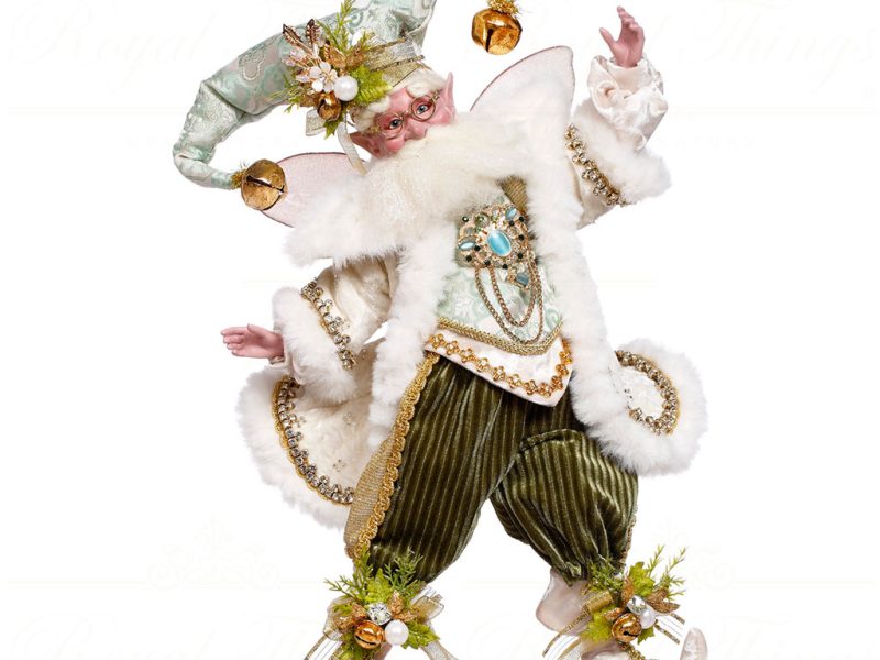 Mr 51 64352 Mark Roberts Christmas Dolls Small Joyeux Noel Fairy Doll Whte Green Gold