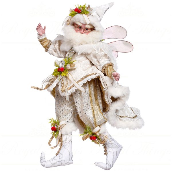 Mr 51 64408 Mark Roberts Christmas Dolls Medium Winter Wonderland Fairy Doll White Gold Green