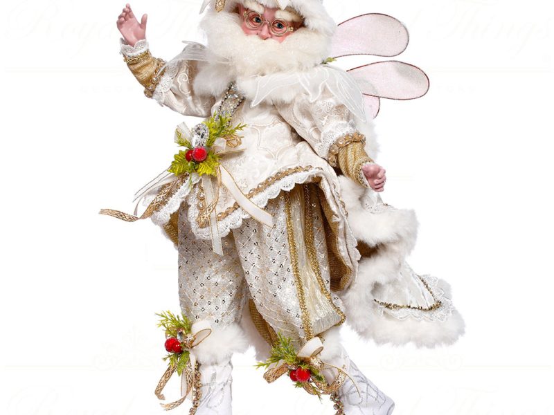 Mr 51 64408 Mark Roberts Christmas Dolls Medium Winter Wonderland Fairy Doll White Gold Green